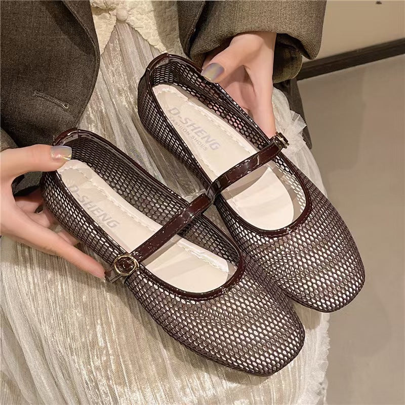 Sandalias con hebilla de malla