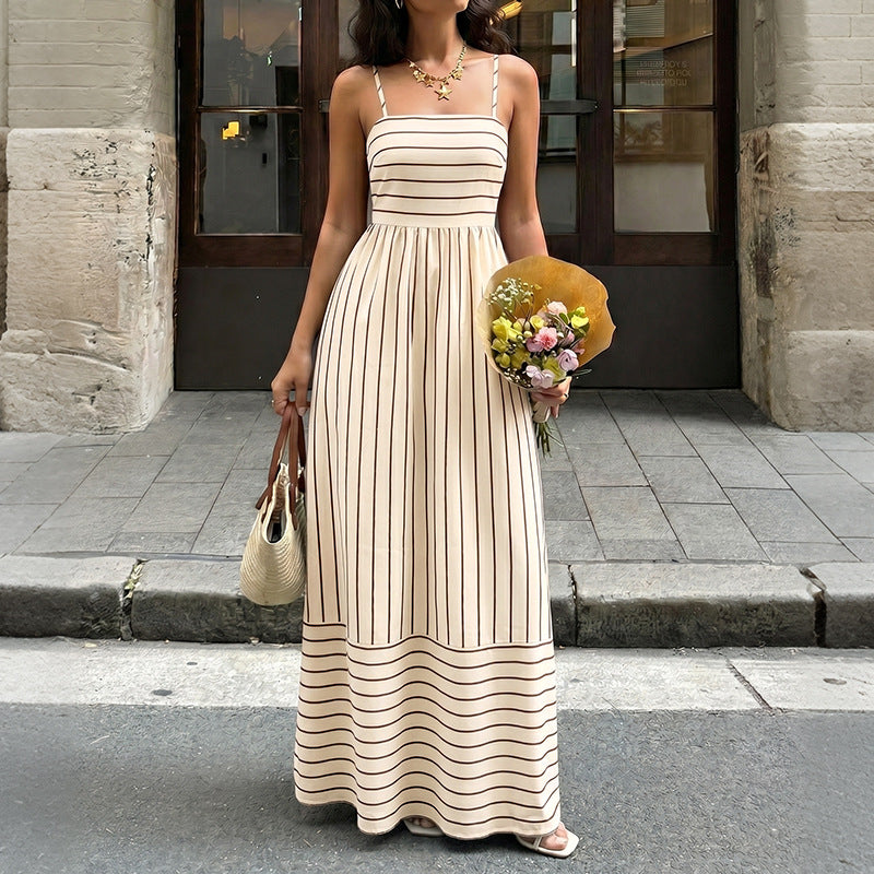 Vestido largo de rayas