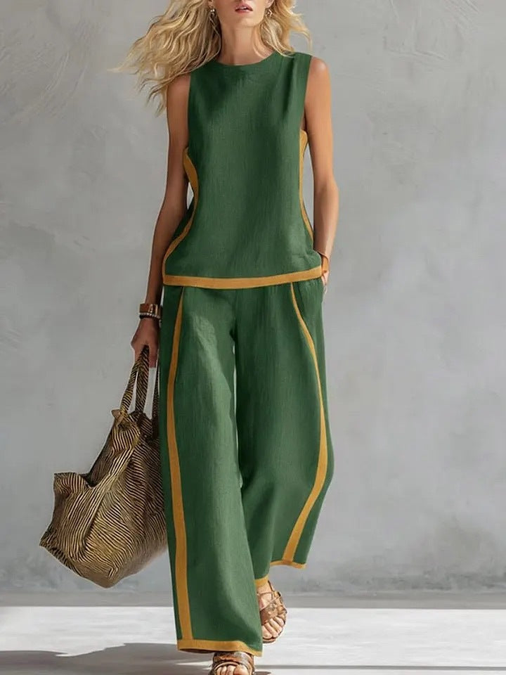 Conjunto de top y pantalón ancho