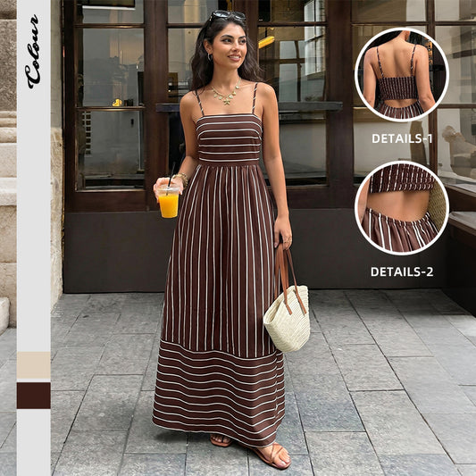 Vestido largo de rayas