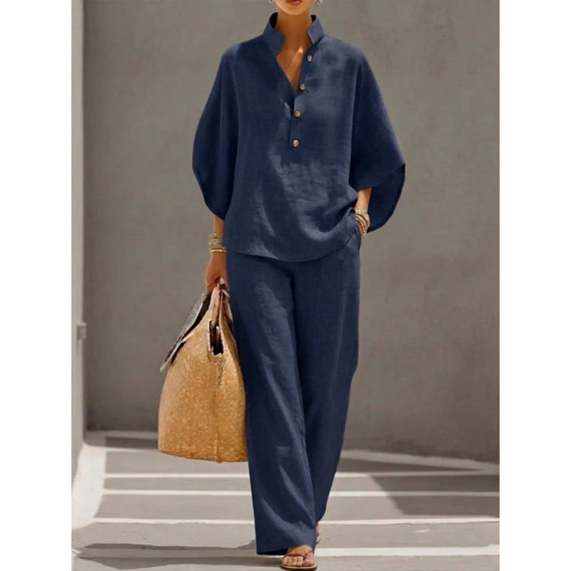 Conjunto casual de blusa y pantalón