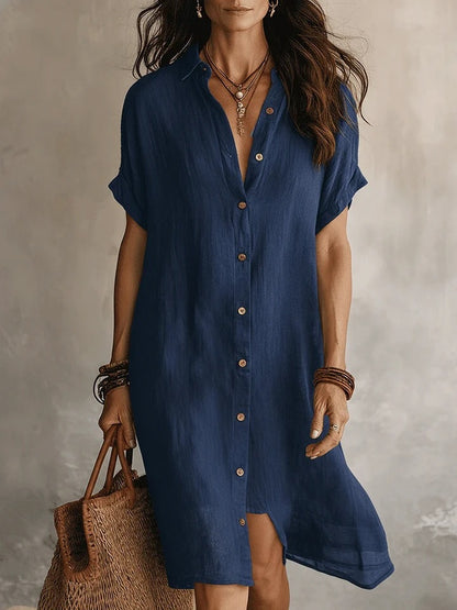Vestido midi de lino