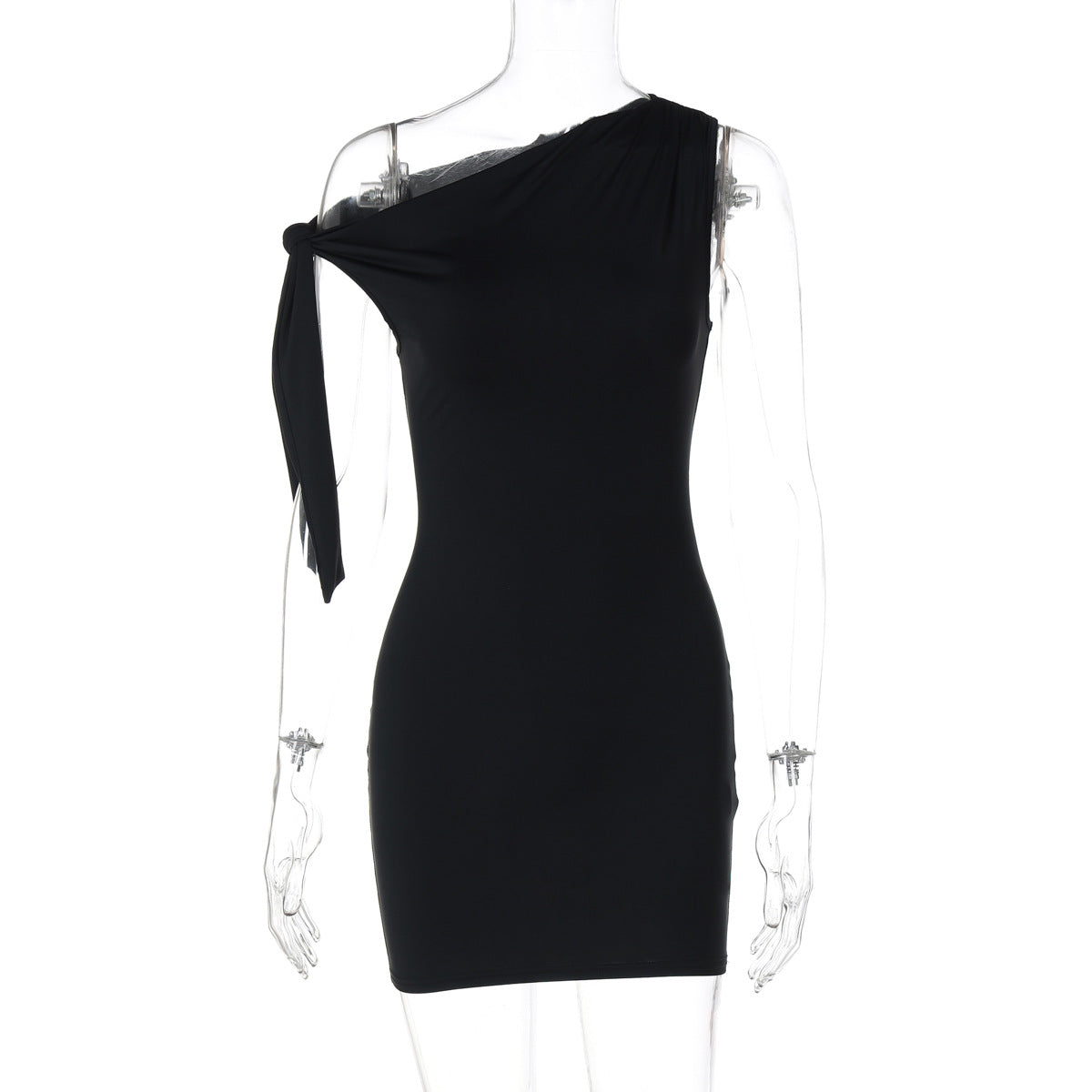 Vestido corto con lazo lateral