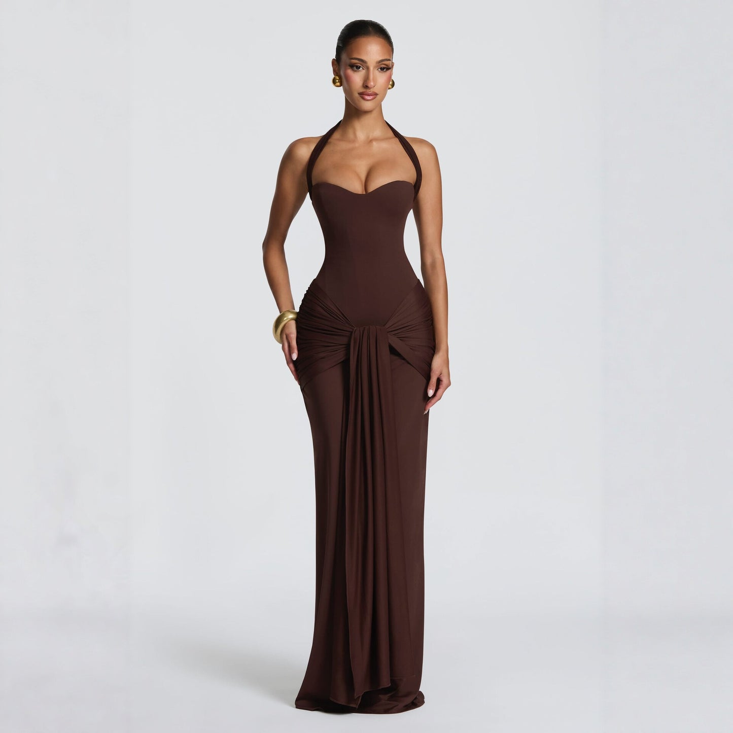 Vestido largo con corset
