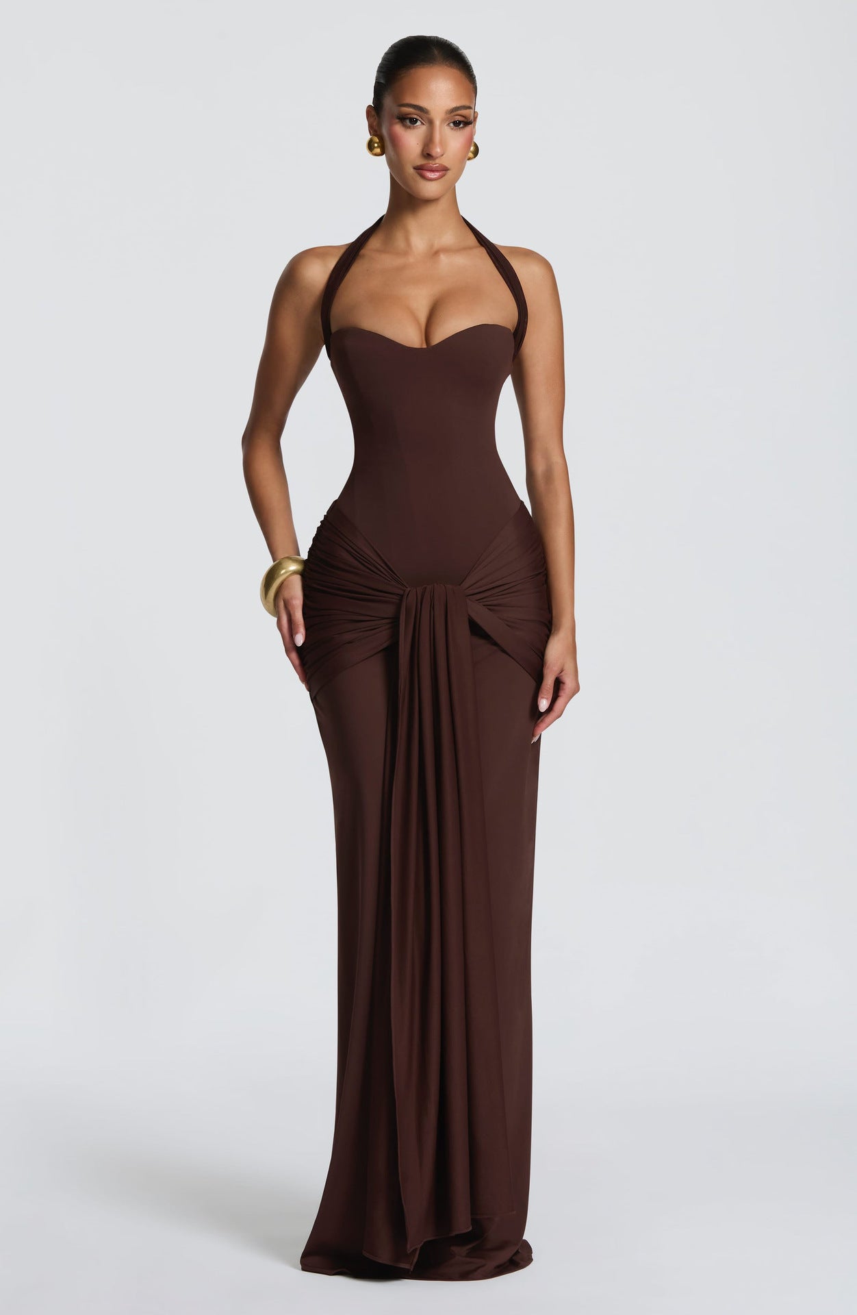 Vestido largo con corset