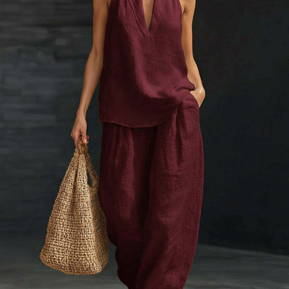Conjunto casual de cuello halter