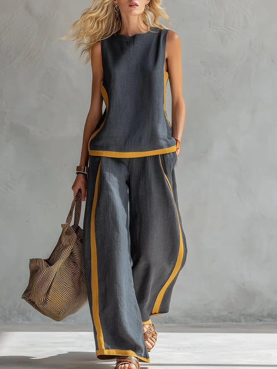 Conjunto de top y pantalón ancho