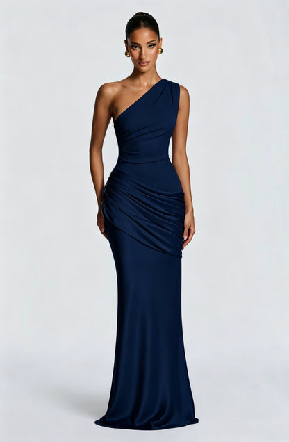 One Shoulder Satin Mermaid Dress