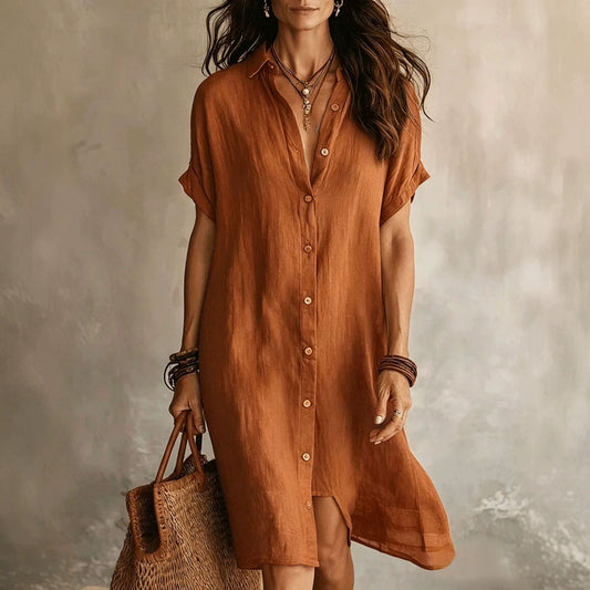 Vestido midi de lino