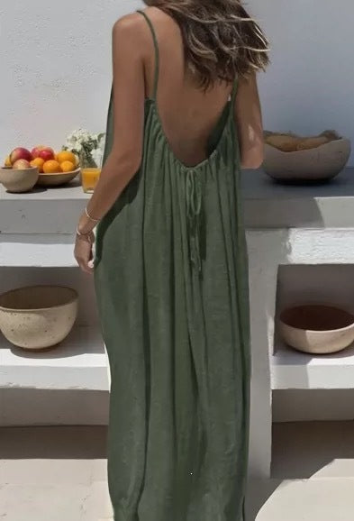 vestido holgado con espalda abierta