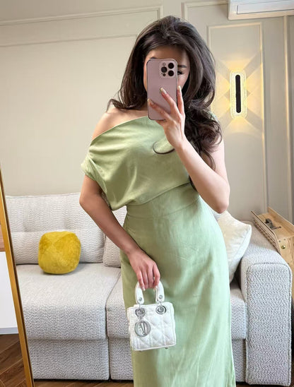 Vestido largo asimetrico