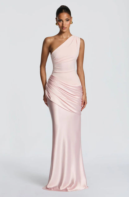 One Shoulder Satin Mermaid Dress