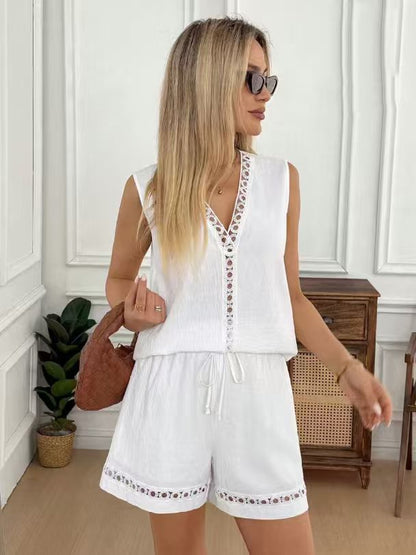 Conjunto corto con escote en v