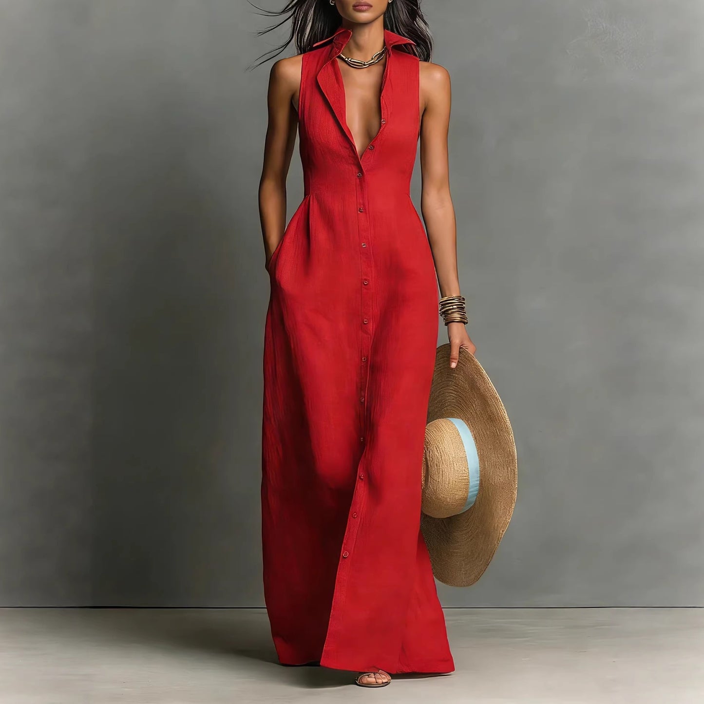 Vestido estilo blusa sin mangas