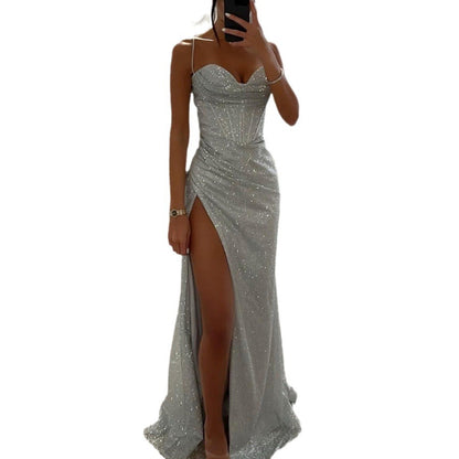 Vestido de brillo con tirantes