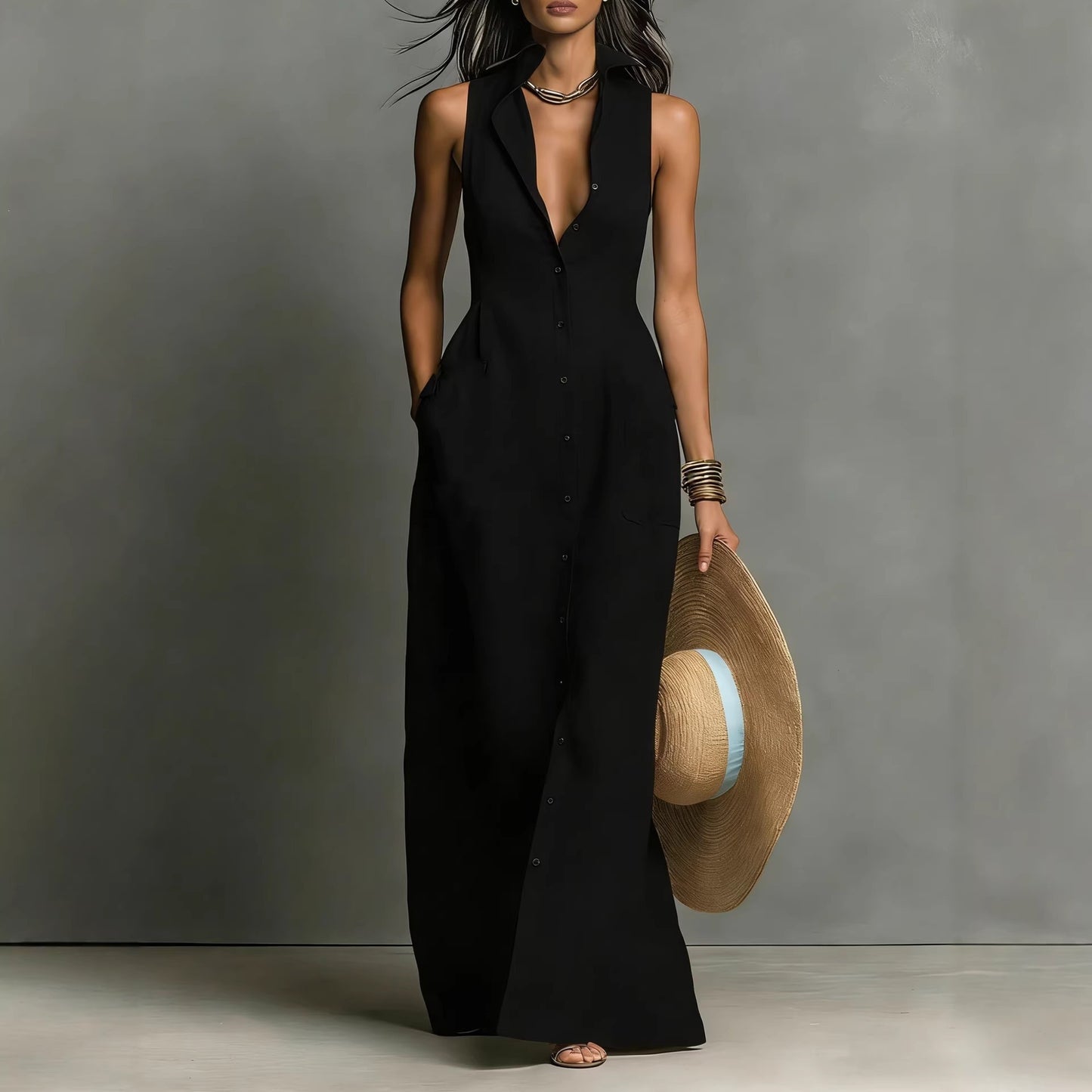 Vestido estilo blusa sin mangas