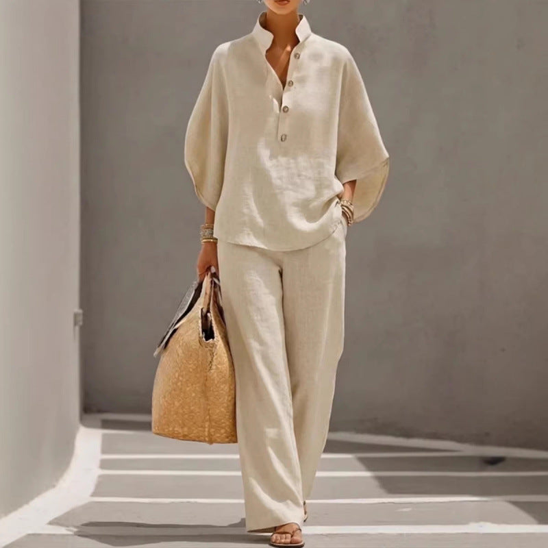 Conjunto casual de blusa y pantalón