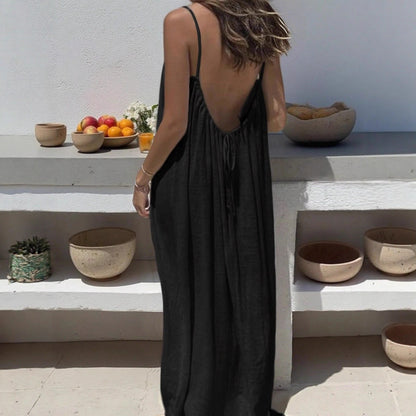 vestido holgado con espalda abierta