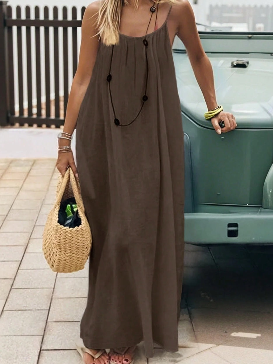 vestido holgado con espalda abierta
