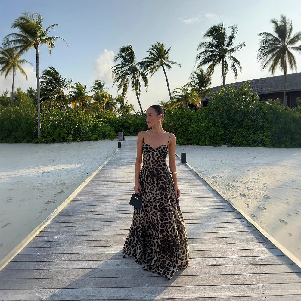 Vestido estampado de leopardo