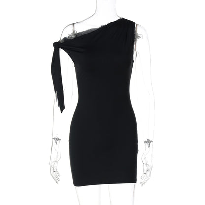 Vestido corto con lazo lateral