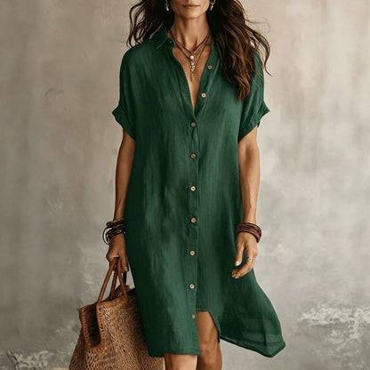 Vestido midi de lino