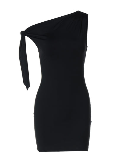 Vestido corto con lazo lateral
