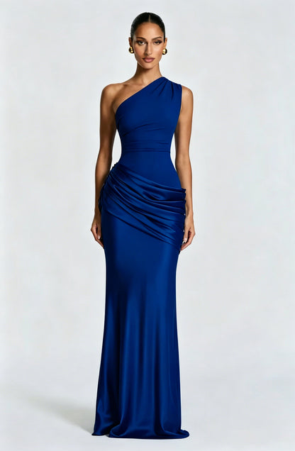 One Shoulder Satin Mermaid Dress