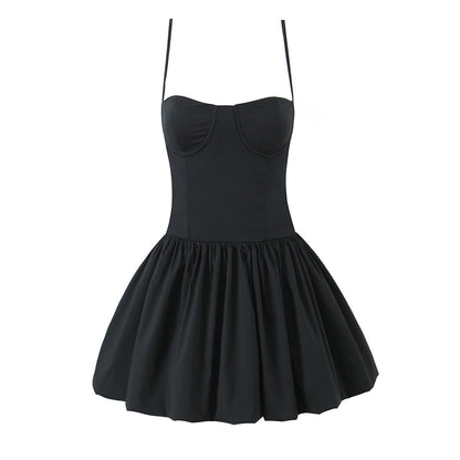 sexy backless bandeau strap dress