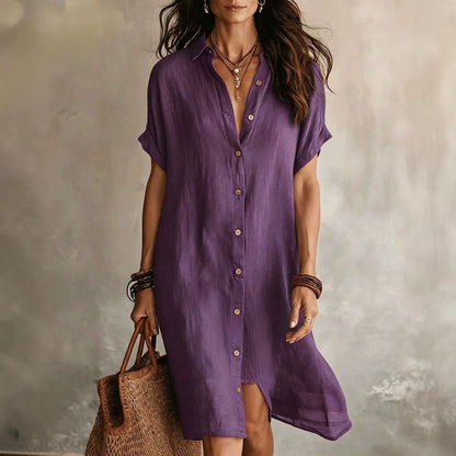 Vestido midi de lino