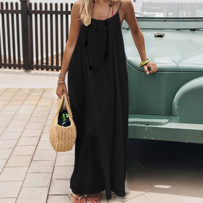 vestido holgado con espalda abierta