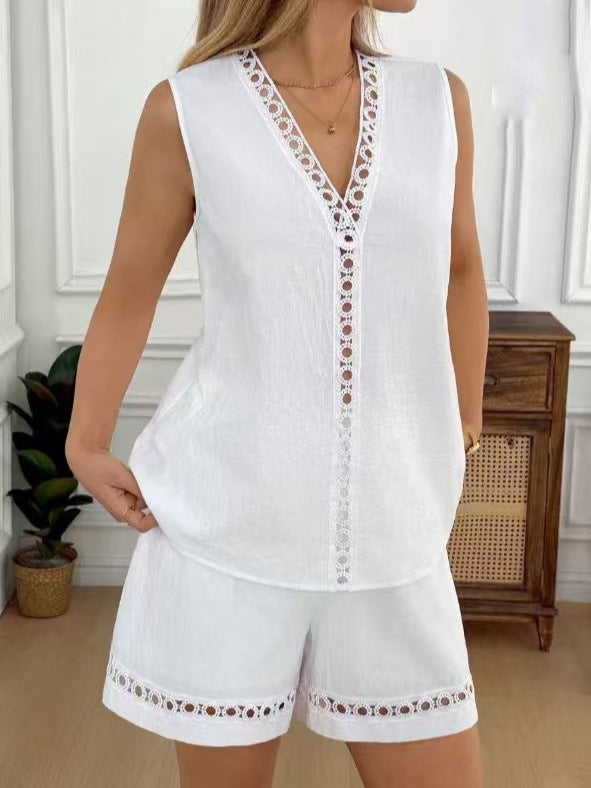 Conjunto corto con escote en v