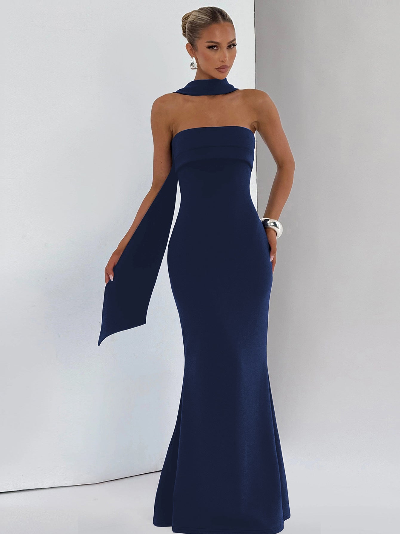 Vestido largo palabra de honor