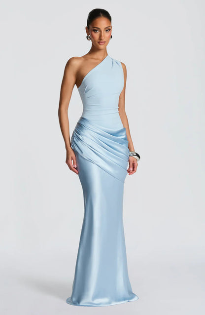 One Shoulder Satin Mermaid Dress