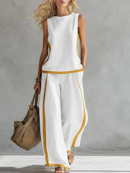 Conjunto de top y pantalón ancho