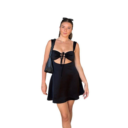 Pleated Strap A-Line Dress