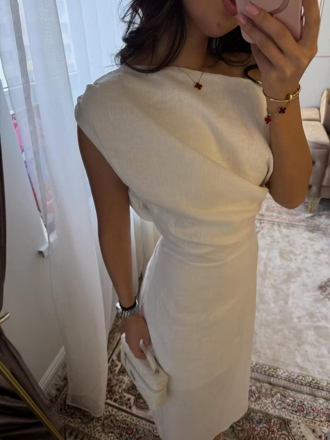 Vestido largo asimetrico