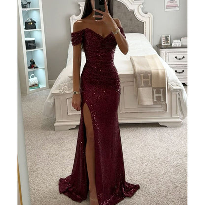 Vestido largo con brillo