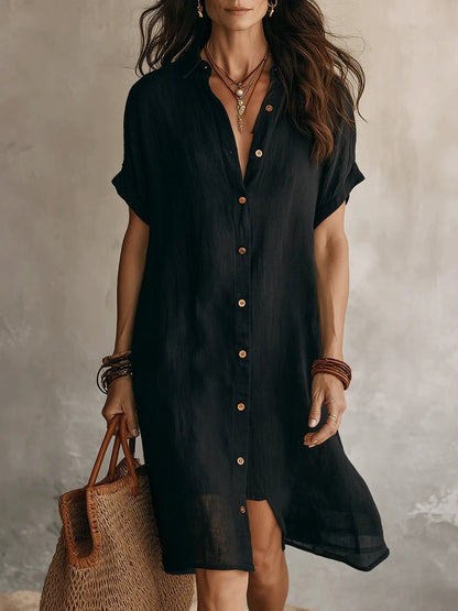 Vestido midi de lino