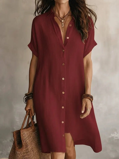 Vestido midi de lino