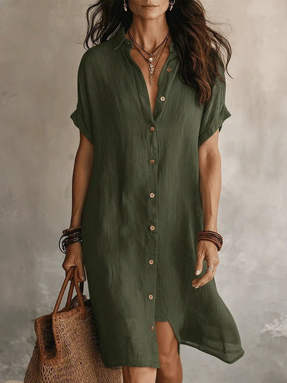 Vestido midi de lino