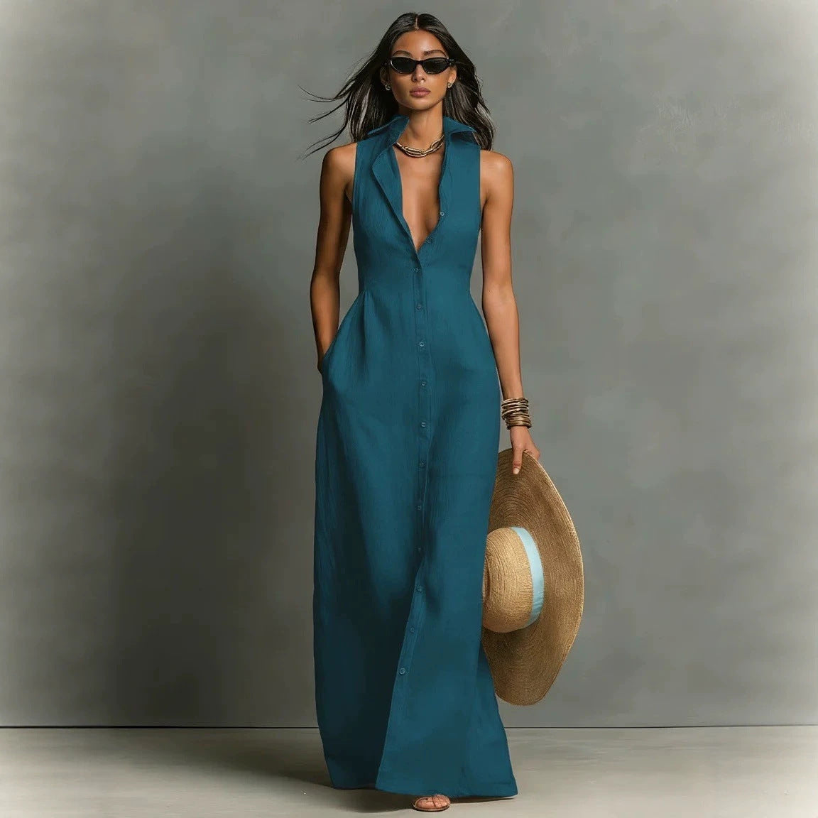 Vestido estilo blusa sin mangas
