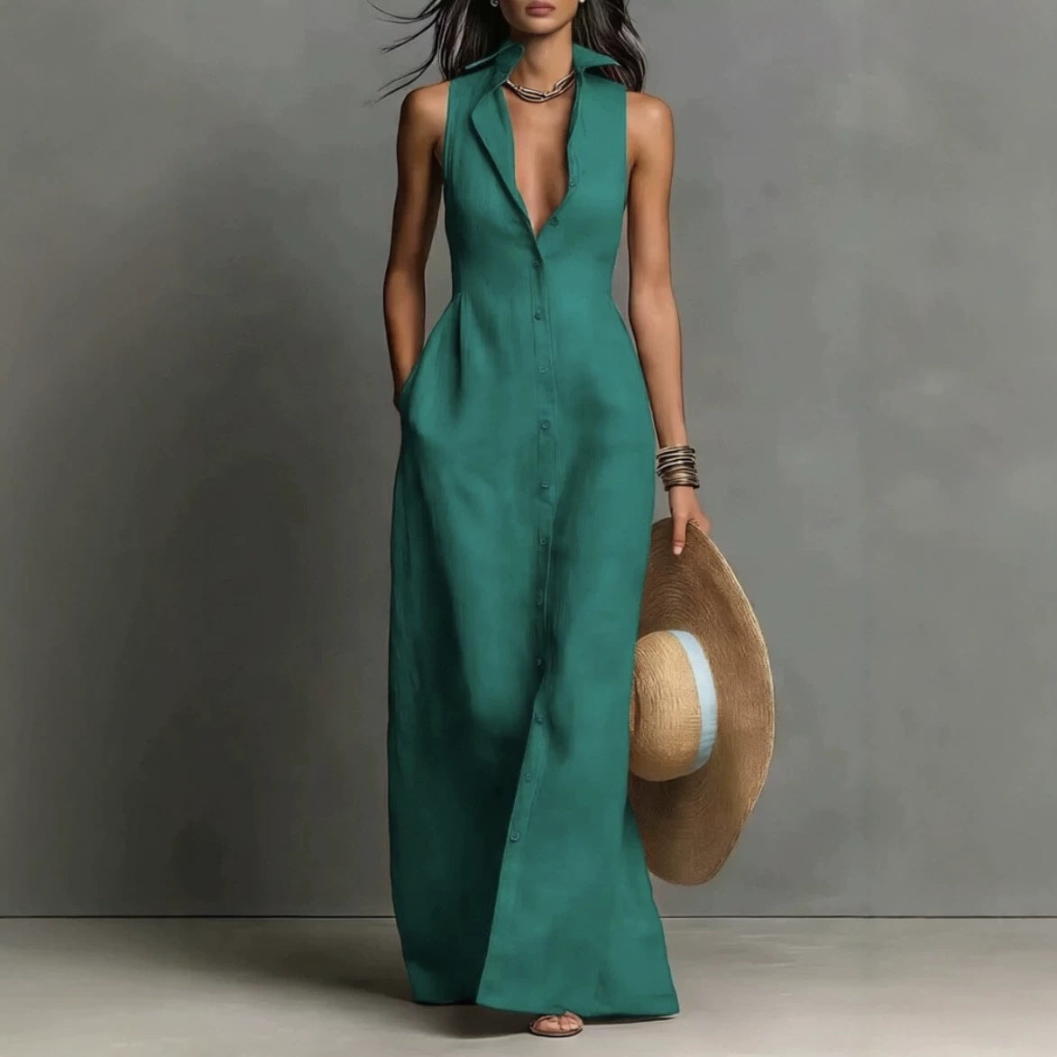 Vestido estilo blusa sin mangas