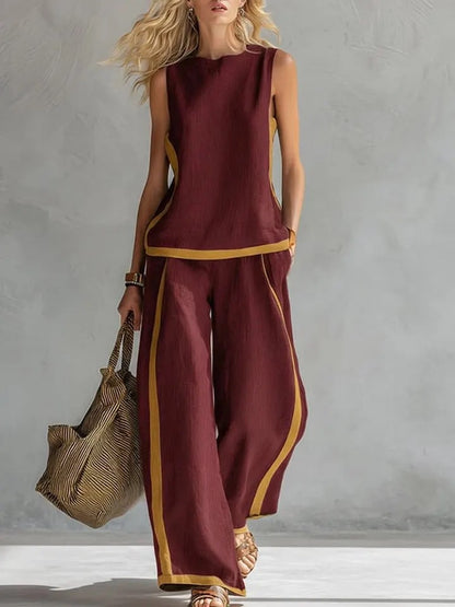Conjunto de top y pantalón ancho