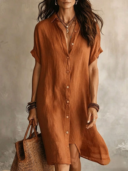 Vestido midi de lino