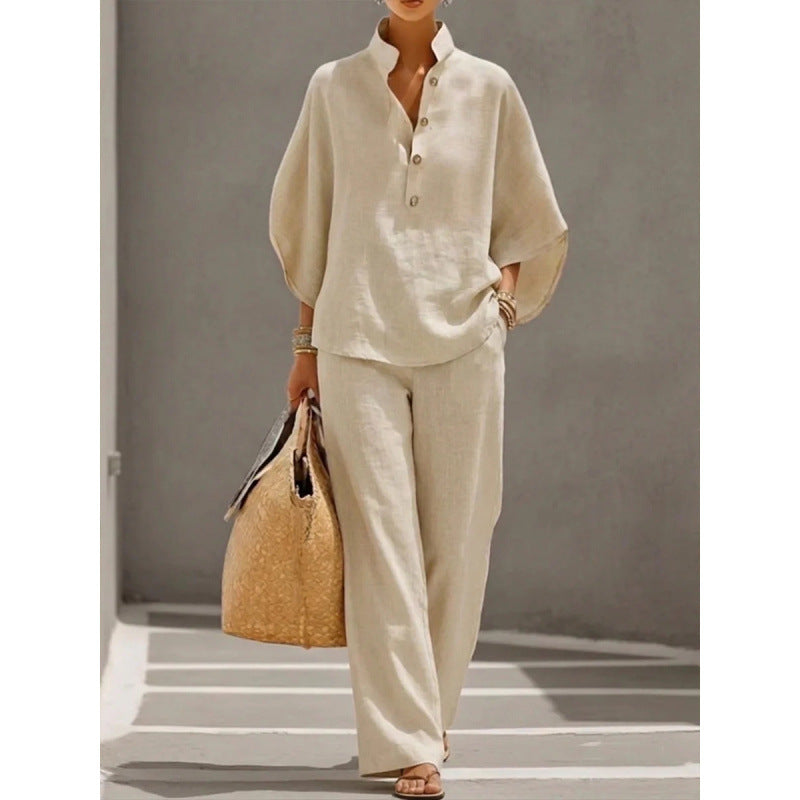 Conjunto casual de blusa y pantalón