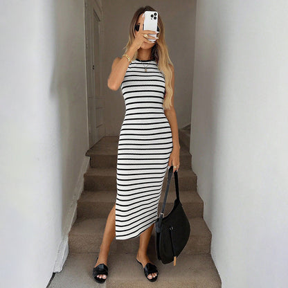 Vestido de punto a rayas