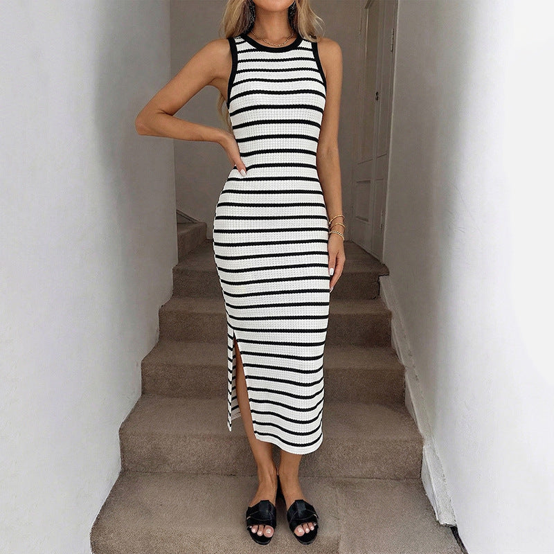 Vestido de punto a rayas