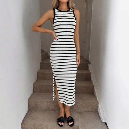 Vestido de punto a rayas