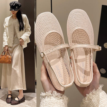 Sandalias con hebilla de malla